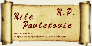 Mile Pavletović vizit kartica